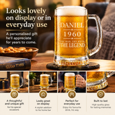 Personalised Beer Tankard – Engraved Man Myth Legend Birthday Gift for Him 20oz Glass personalised beer glass tankard ukgiftstoreonline