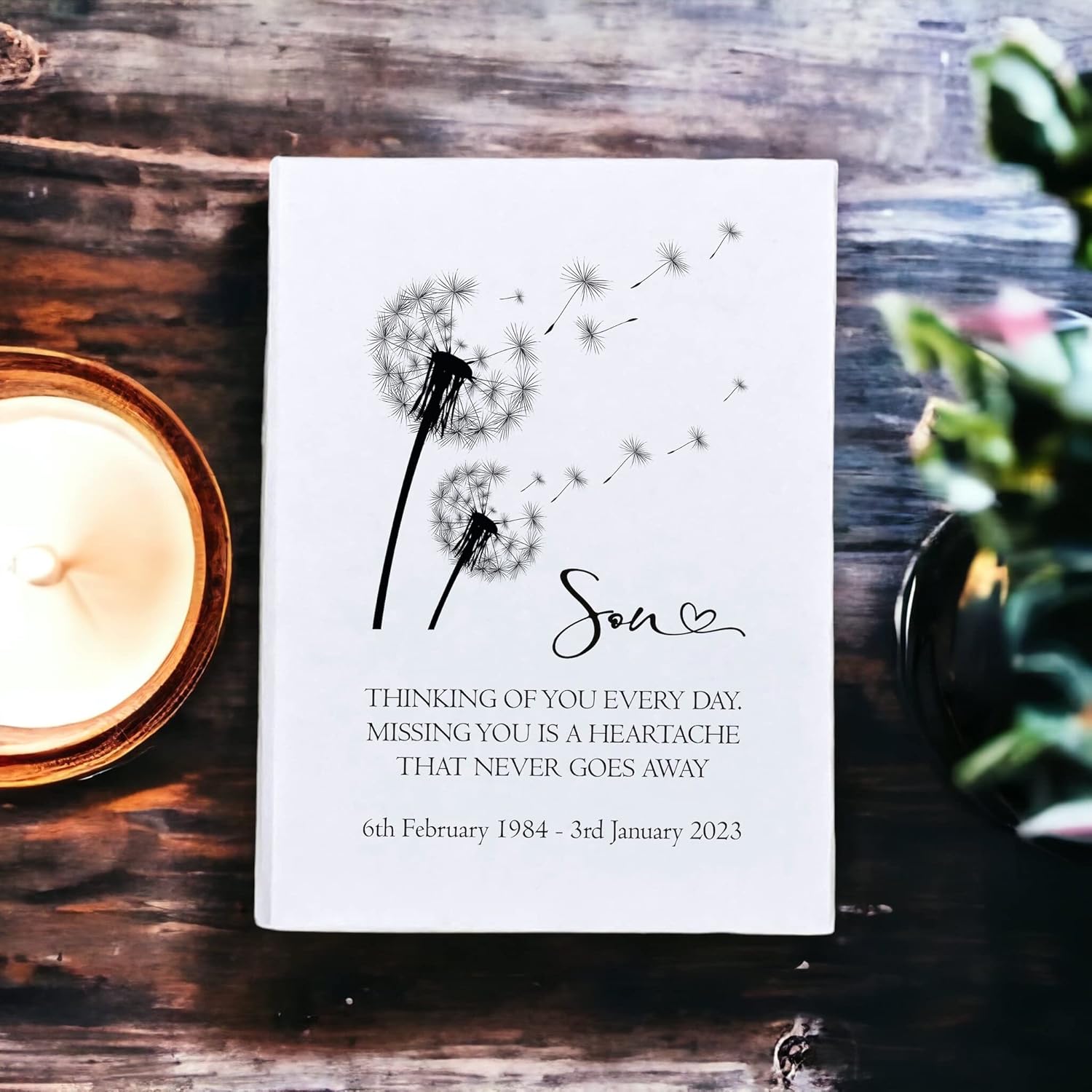 Personalised Son Remembrance With Dandelions 100 x 6"x4" Photo Album Personalised Photo Album ukgiftstoreonline