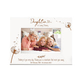 Daughter Remembrance White Photo Frame Personalised Landscape With Dandelions Family Photo frame ukgiftstoreonline