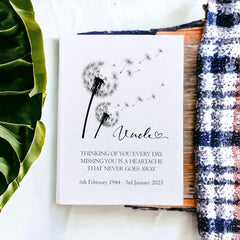 Personalised Uncle Remembrance With Dandelions 100 x 6"x4" Photo Album Personalised Photo Album ukgiftstoreonline