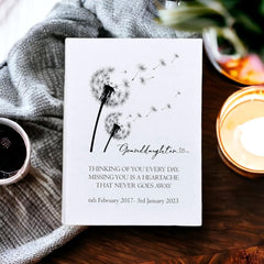 Personalised Granddaughter Remembrance With Dandelions 100 x 6"x4" Photo Album Personalised Photo Album ukgiftstoreonline