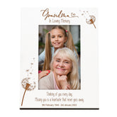 Grandma Remembrance White Photo Frame Personalised Portrait With Dandelions Family Photo frame ukgiftstoreonline