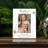 Grandma Remembrance White Photo Frame Personalised Portrait With Dandelions Family Photo frame ukgiftstoreonline