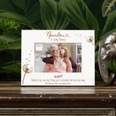 Grandma Remembrance White Photo Frame Personalised Landscape With Dandelions Family Photo frame ukgiftstoreonline