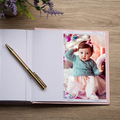 Christening Gift Photo Album With Cross For 50 x 6 by 4 Photos In Green Pink or Black photo album ukgiftstoreonline