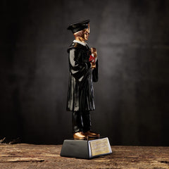 Personalised Male Resin Black & Gold Graduation Figurine Gift