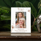 Granny Remembrance White Photo Frame Personalised Portrait With Dandelions Family Photo frame ukgiftstoreonline
