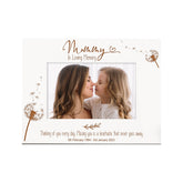 Mummy Remembrance White Photo Frame Personalised Landscape With Dandelions