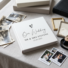Large Traditional Book Bound Personalised Wedding Photo Album With Heart photo album ukgiftstoreonline