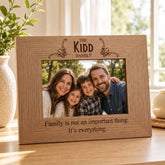 Personalised Family Photo Frame - Oak Wood Picture Frame With Stand & Engraved Family Name Family Photo frame ukgiftstoreonline