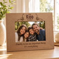 Personalised Family Photo Frame - Oak Wood Picture Frame With Stand & Engraved Family Name Family Photo frame ukgiftstoreonline
