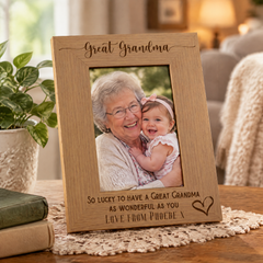 Personalised Grandma Love Heart Engraved Photo Frame Gift personalised photo frames ukgiftstoreonline