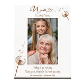 Nan Remembrance White Photo Frame Personalised Portrait With Dandelions Family Photo frame ukgiftstoreonline