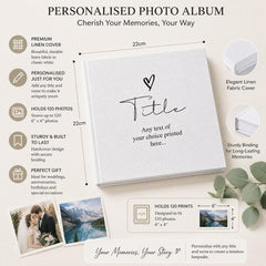 a personalised photo album with a picture of a bride and groom