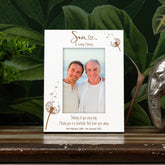 Son Remembrance White Photo Frame Personalised Portrait With Dandelions