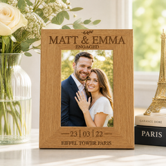 Personalised Engagement Sentiment Gift Wooden Photo Picture Frame Portrait Photo Frame ukgiftstoreonline