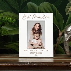 Best Mum Ever Personalised White Photo Frame Gift Portrait