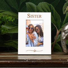 Sister Engraved White Wooden 6x4 Portrait Picture Photo Frame Family Photo frame ukgiftstoreonline