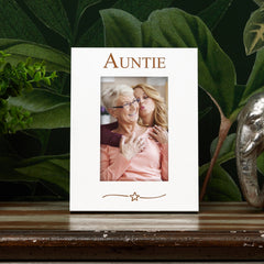 Auntie Engraved White Wooden 6x4 Portrait Picture Photo Frame Family Photo frame ukgiftstoreonline