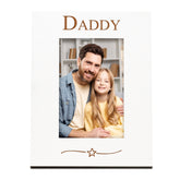 White Engraved Daddy Picture Photo Frame Star Gift Portrait