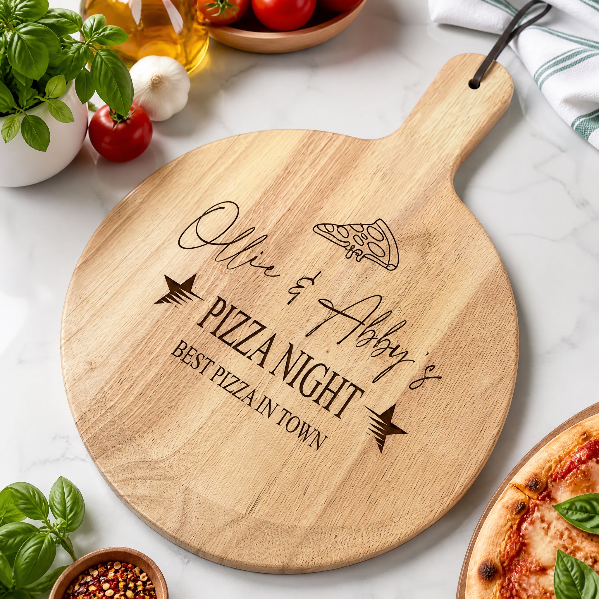 Personalised Pizza Board | Large Wooden Paddle, Couples Gift UK. ukgiftstoreonline