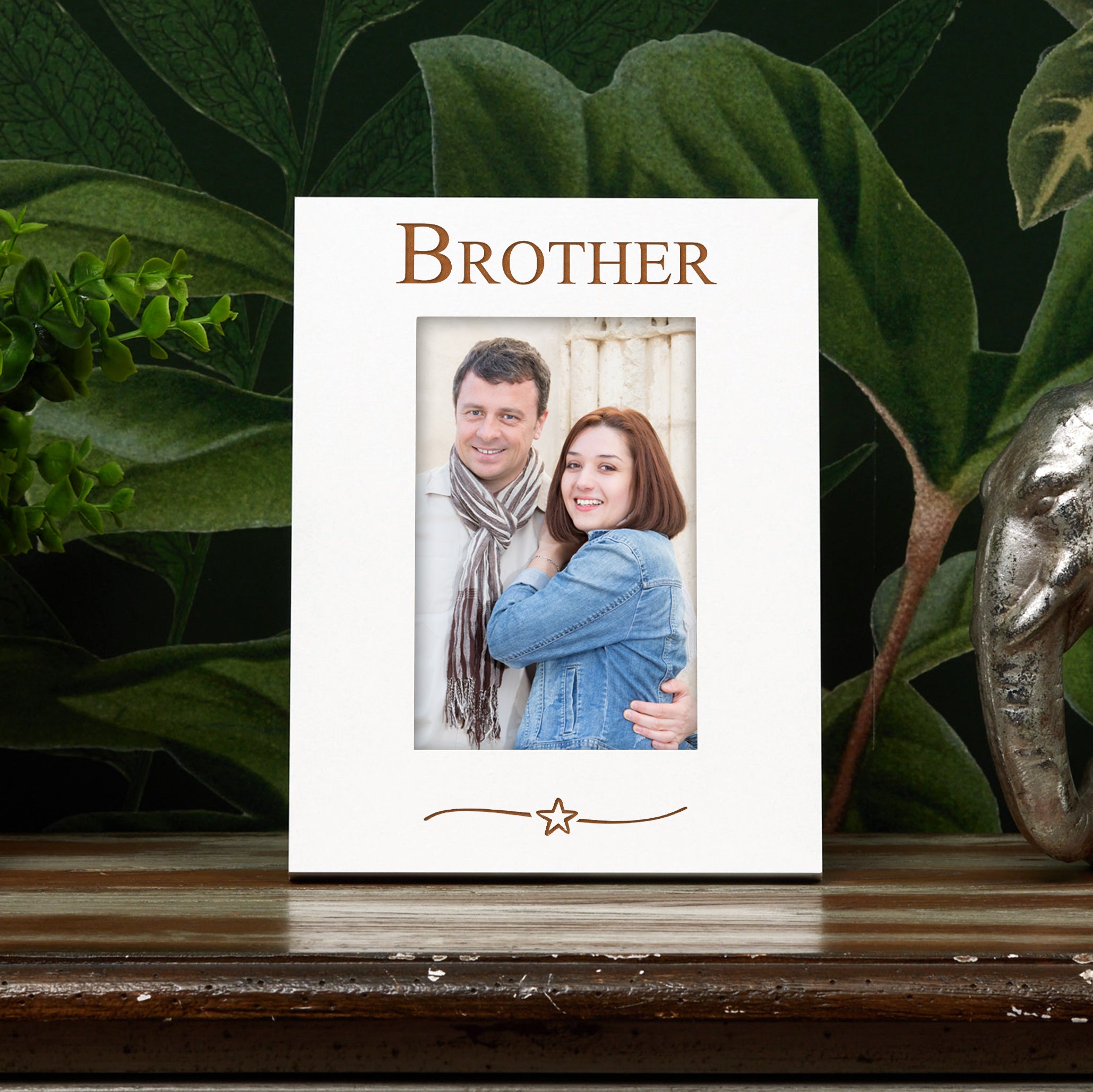 Brother Engraved White Wooden 6x4 Portrait Picture Photo Frame Family Photo frame ukgiftstoreonline