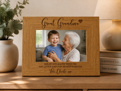 Personalised Great Grandma Wooden Engraved Photo Frame Gift Grandma Photo Frame ukgiftstoreonline