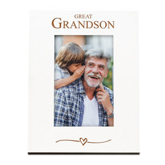 Great Grandson Engraved White Wooden 6x4 Portrait Picture Photo Frame Family Photo frame ukgiftstoreonline