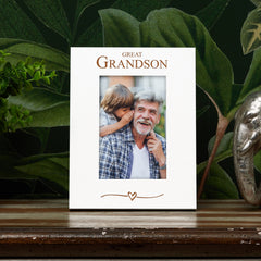 Great Grandson Engraved White Wooden 6x4 Portrait Picture Photo Frame Family Photo frame ukgiftstoreonline