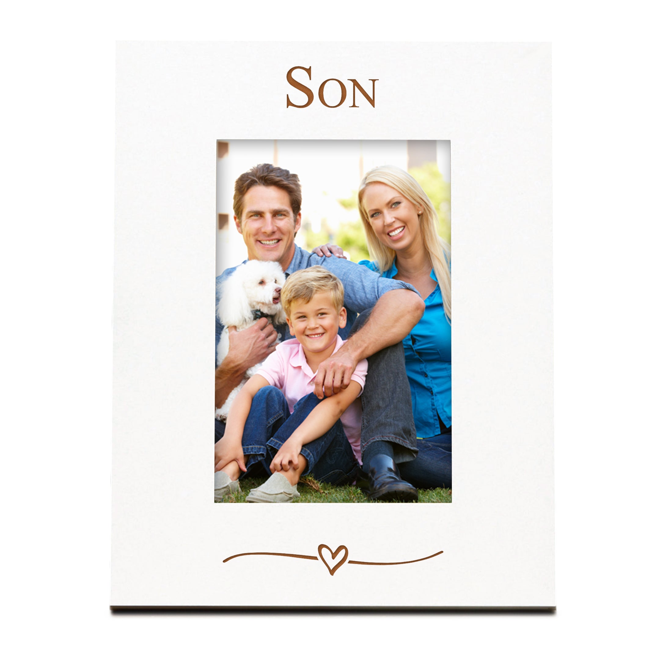 Son Engraved White Wooden 6x4 Portrait Picture Photo Frame Family Photo frame ukgiftstoreonline