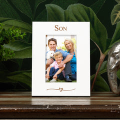 Son Engraved White Wooden 6x4 Portrait Picture Photo Frame