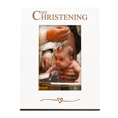 My Christening White Wooden Engraved 6x4 Portrait Picture Photo Frame
