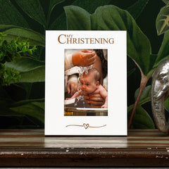 My Christening White Wooden Engraved 6x4 Portrait Picture Photo Frame