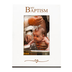 My Baptism White Wooden Engraved 6x4 Portrait Picture Photo Frame
