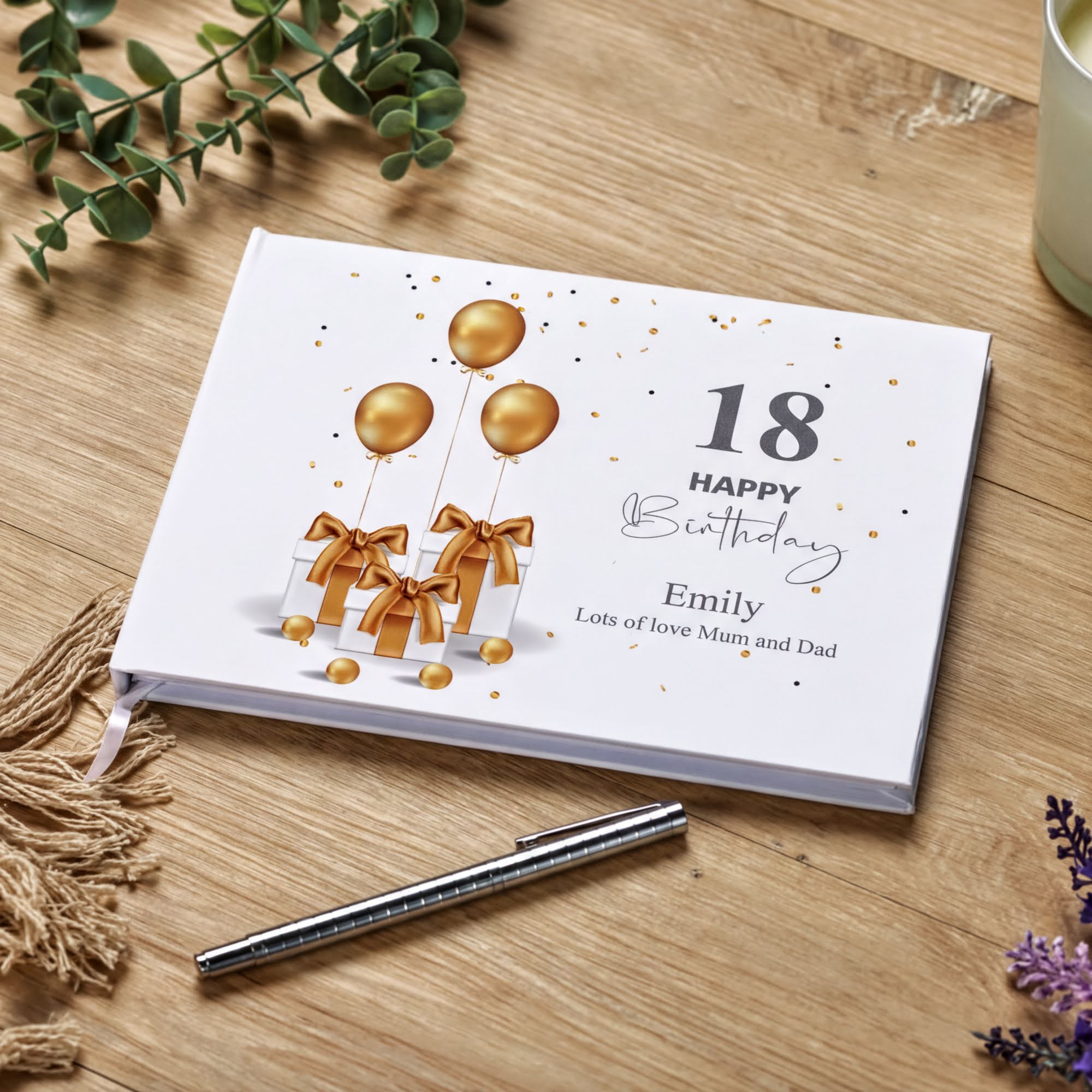 Personalised 18th Birthday Gift Guest Book Present Design. Guest Book ukgiftstoreonline
