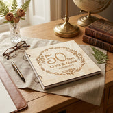 ukgiftstoreonline Personalised Large Wooden 50th Anniversary Scrapbook Photo Album Keepsake Scrapbook Guest Book ukgiftstoreonline