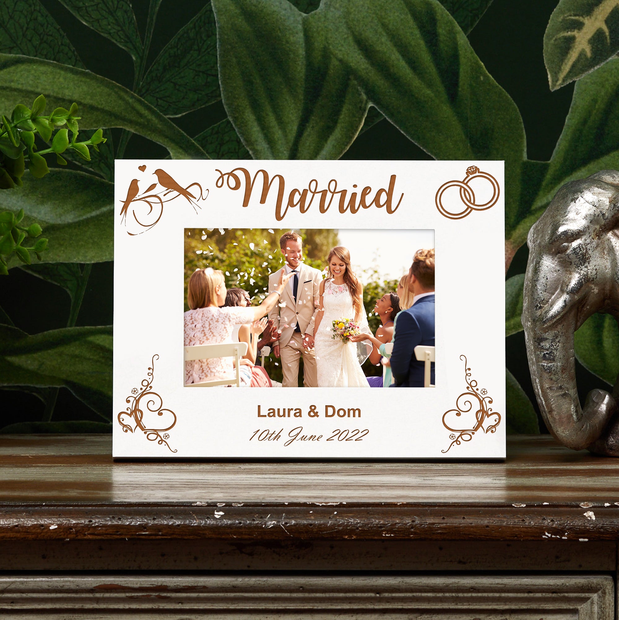 Personalised White Wooden Wedding Married Photo Frame Gift personalised-white-wooden-wedding-married-photo-frame-gift