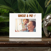 White Engraved Uncle & Me Heart Photo Frame Gift Landscape