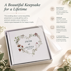 Personalised Wedding Photo Album Gift Watercolour Floral Heart photo album ukgiftstoreonline