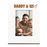 White Engraved Daddy & Us Heart Photo Frame Gift Portrait
