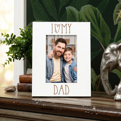 I Heart My Dad Engraved White Wooden Portrait Picture Photo Frame Family Photo frame ukgiftstoreonline