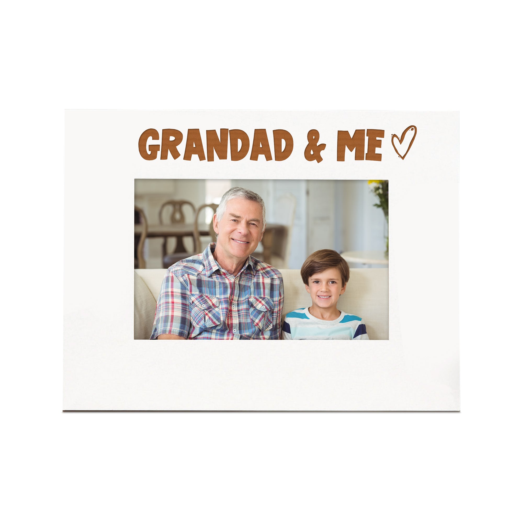 White Engraved Grandad & Me Heart Photo Frame Gift Landscape Family Photo frame ukgiftstoreonline
