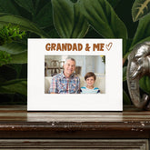 White Engraved Grandad & Me Heart Photo Frame Gift Landscape