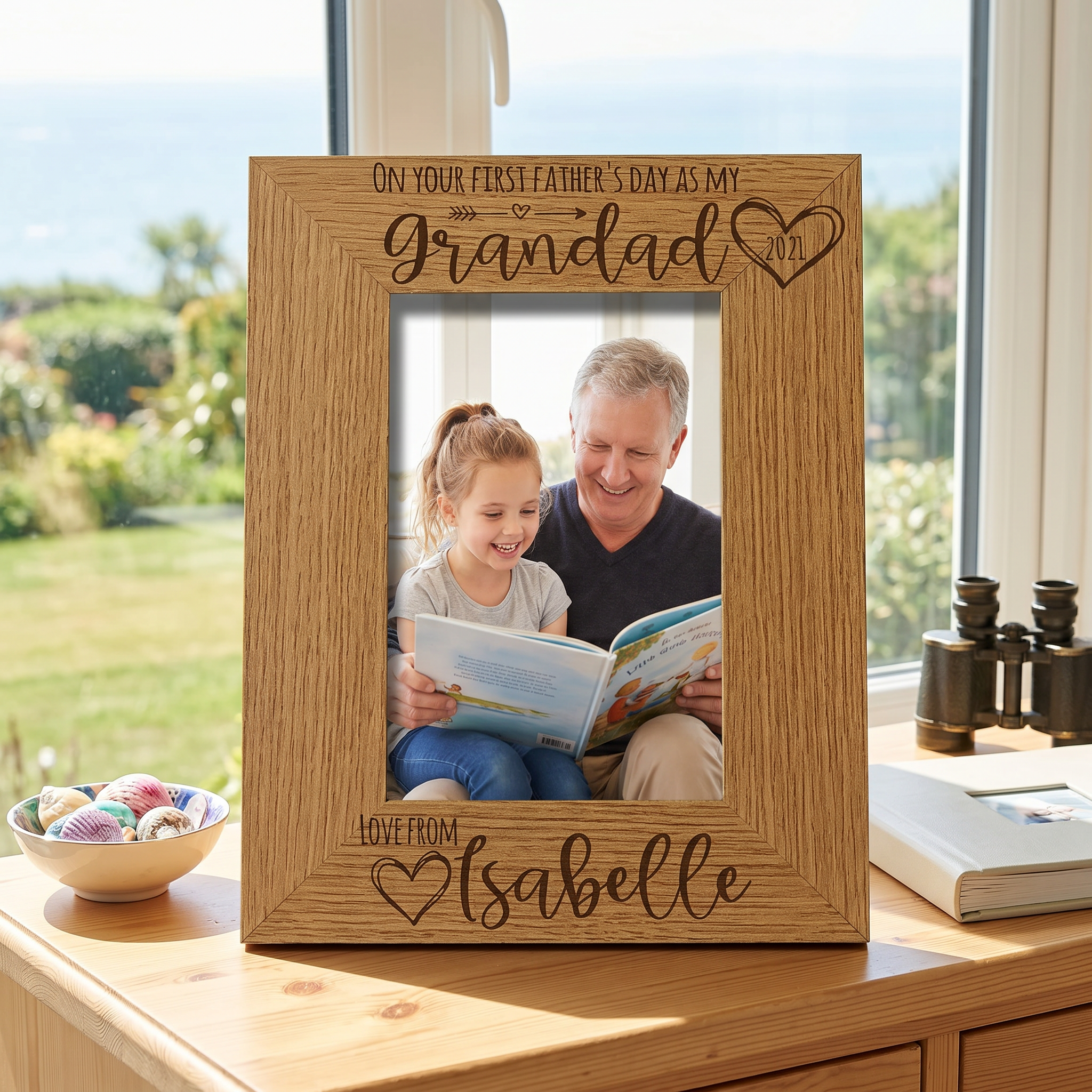 Personalised First Fathers Day as a Grandad Photo Frame Portrait Father's Day Photo Frame ukgiftstoreonline