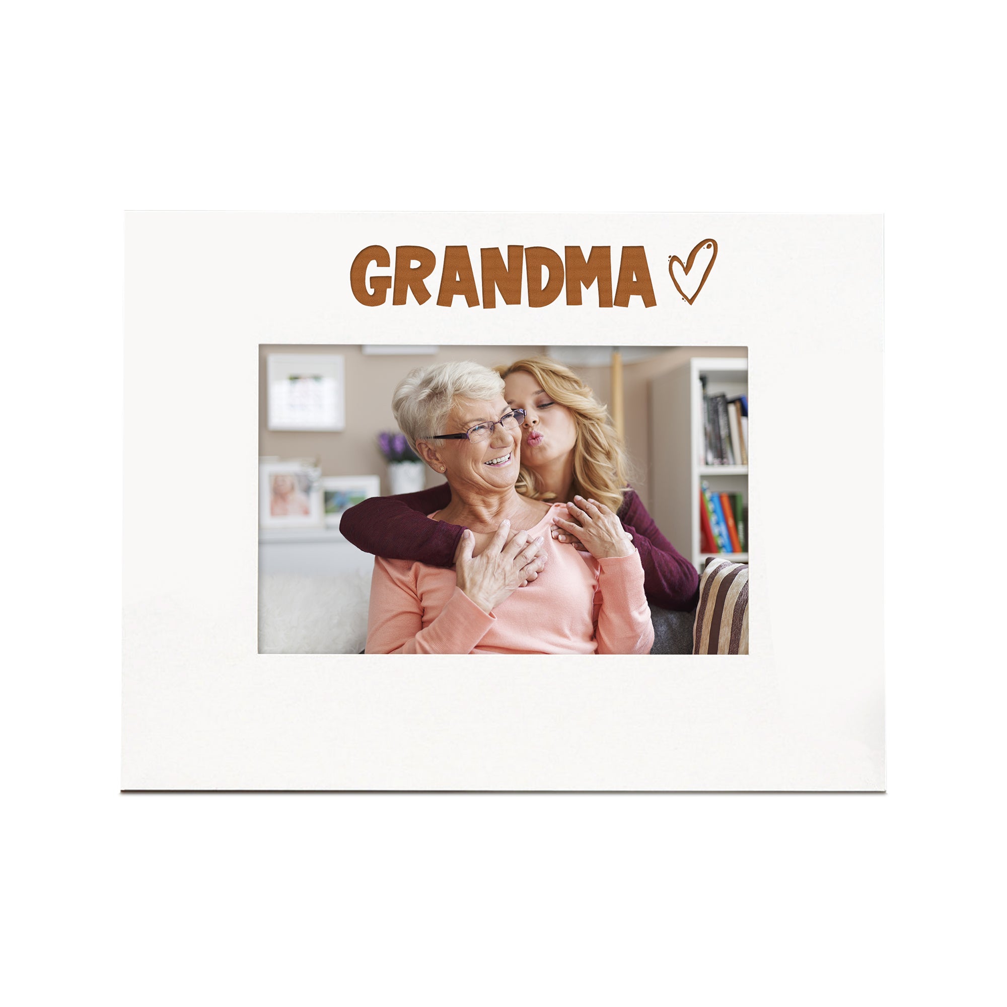 White Engraved Grandma Heart Photo Frame Gift Landscape Family Photo frame ukgiftstoreonline