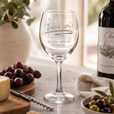 Personalised Engraved Wine Glass – Custom Thank You Message In Gift Box Personalised Wine Glasses ukgiftstoreonline