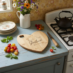 Personalised Engraved Heart Chopping Board Wedding, Anniversary or House Warming gift