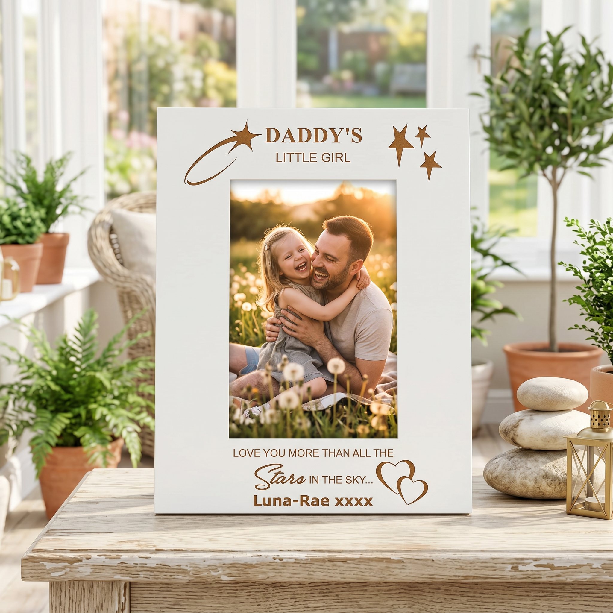 Daddy's Little Girl Personalised White Photo Frame Gift For Father and Daghter Photo Frame ukgiftstoreonline