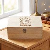 Personalised Keepsake Box – Large Wooden 18th Birthday Gift With Custom Name Keepsake Memory Box Raised Words