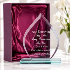 Large 20cm Jade Glass Personalised Shaped Trophy Any Engraving Jade Glass ukgiftstoreonline